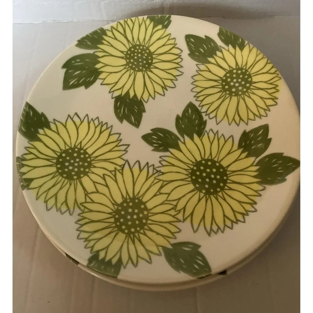 Vintage Royal China Sunshine Pattern Plates Made In The USA Set Of 3 10